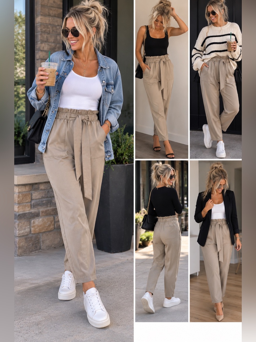 Paperbag Waist Tapered Trousers